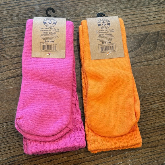 2 YACHT & SMITH WOMEN'S pink and orange SLOUCH SOCKS SIZE 9-11 - Picture 2 of 5